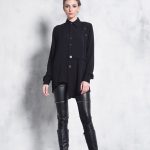 Black Multi-Button Long Sleeve Shirt