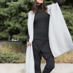 Black casual low crotch harem pants