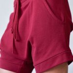Burgundy Cotton Drop Crotch Shorts