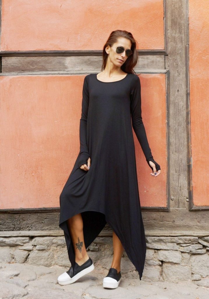 Fall Black Thumbhole Long Sleeve Top