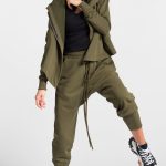Green Low Crotch Pants with Flap Pockets