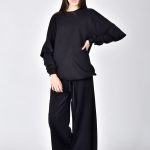 High-waisted cropped wide-leg pants