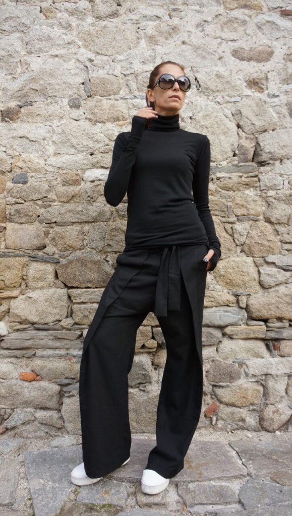 Luxury Pants Side Pocket Black Pants