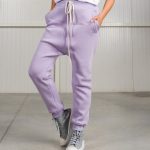 Purple Ribbed Thermal Pants