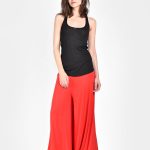 Red Classic Wide-Leg Trousers