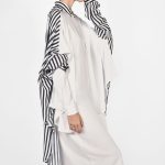 Striped pattern multi-wear shirt dress