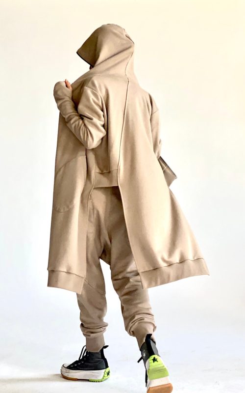Taupe Loose Casual Low Crotch Harem Pants