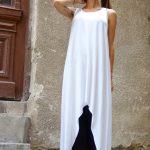 White Asymmetric Hem Long Tank Top